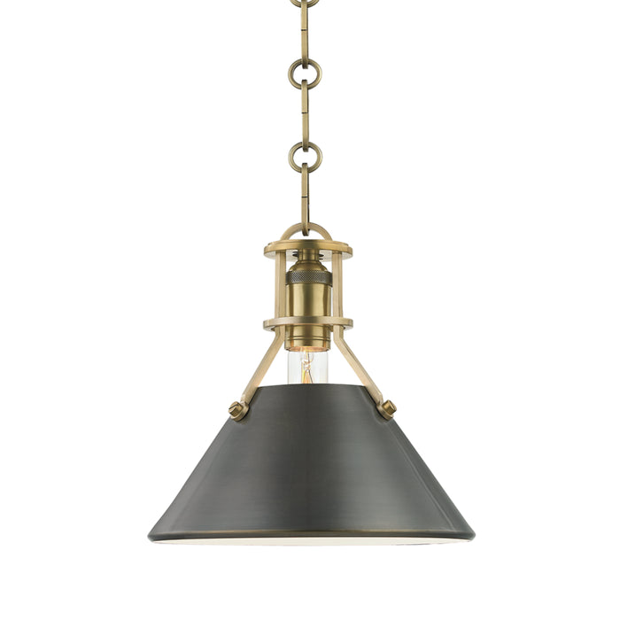 Hudson Valley One Light Pendant from the Metal No.2 collection in Aged/Antique Distressed Bronze finish