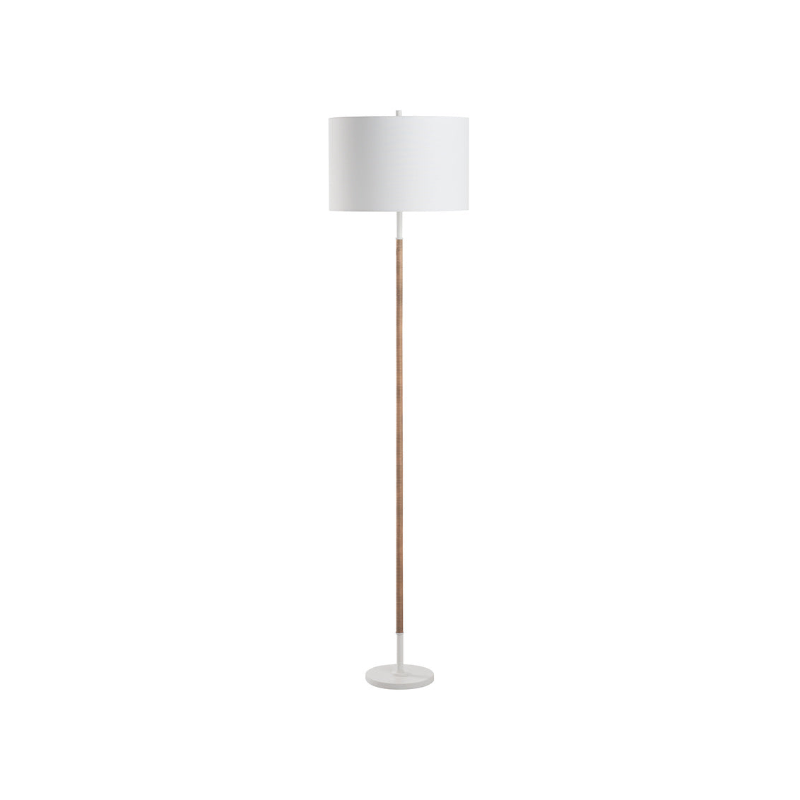 Chelsea House Amelia Rattan Floor Lamp - Matte White