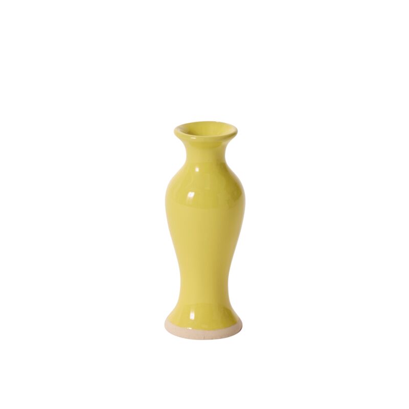 Design Shop Yellow Chasing Rainbows Budvase, 2" X 5", Set of 4.