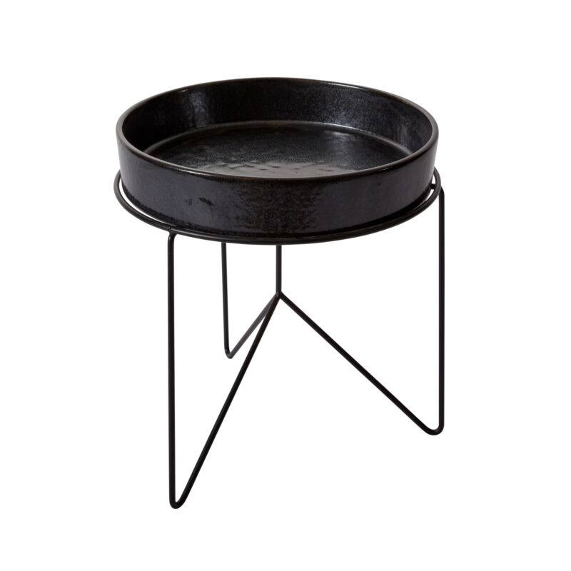 Design Shop Black Encino Tray with Stand, 12" X 12"