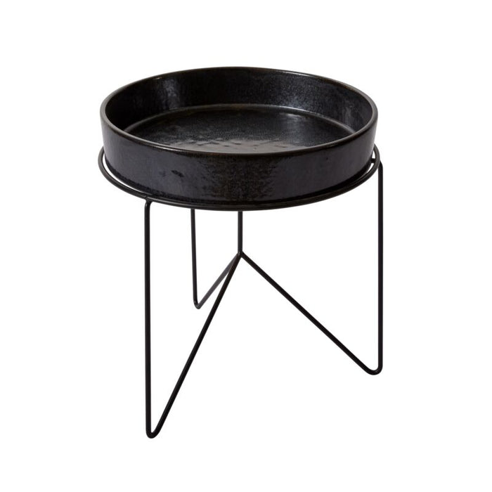 Design Shop Black Encino Tray with Stand, 12" X 12"