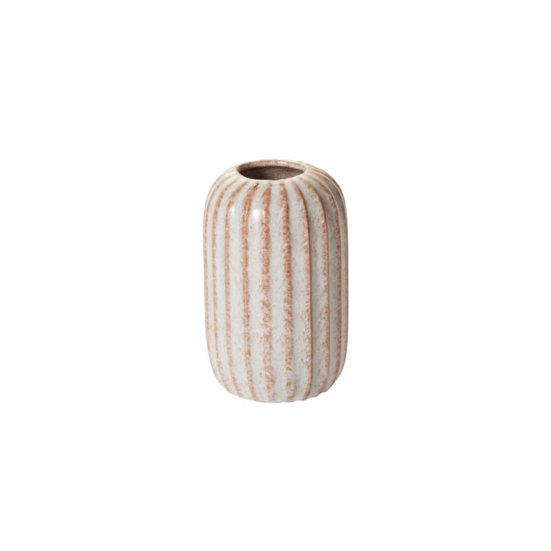 Design Shop Off-White Fault Line Vase, 3.25" X 5.25", Set of 4.