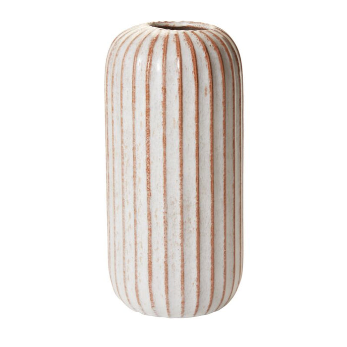 Design Shop Off-White Fault Line Vase, 5" X 11".
