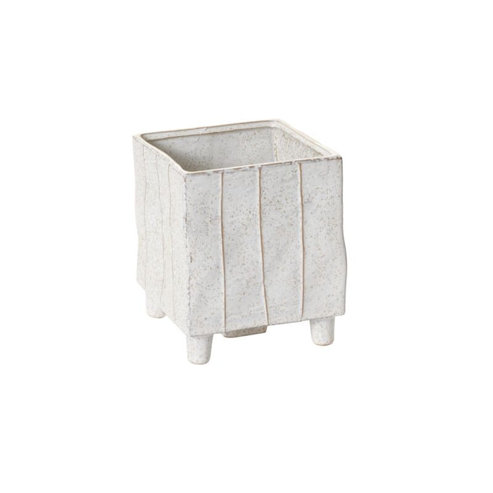 Design Shop White Tarragona Square Planter, 5.5" X 6".