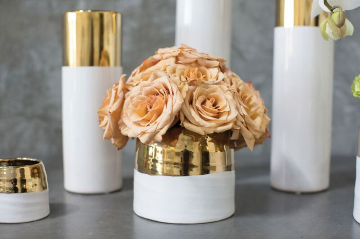 Design Shop White Claire Pot, 5.75" X 5", Set of 2.