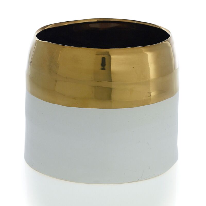 Design Shop White Claire Pot, 7.5" X 6.25"