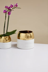 Design Shop White Claire Pot, 7.5" X 6.25"