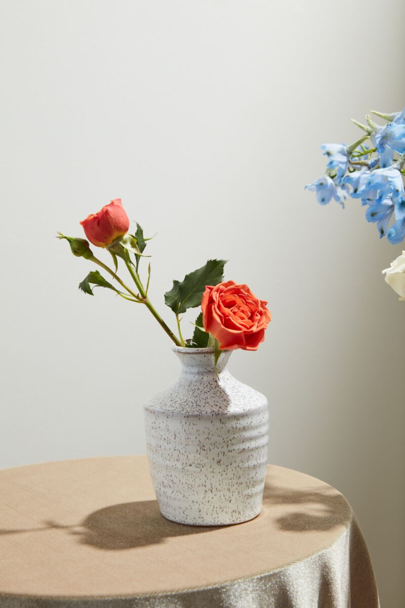 Design Shop White Hari Budvase, 3.25" X 4.5", Set of 4.