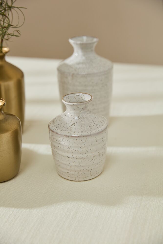 Design Shop White Hari Budvase, 3.25" X 4.5", Set of 4.