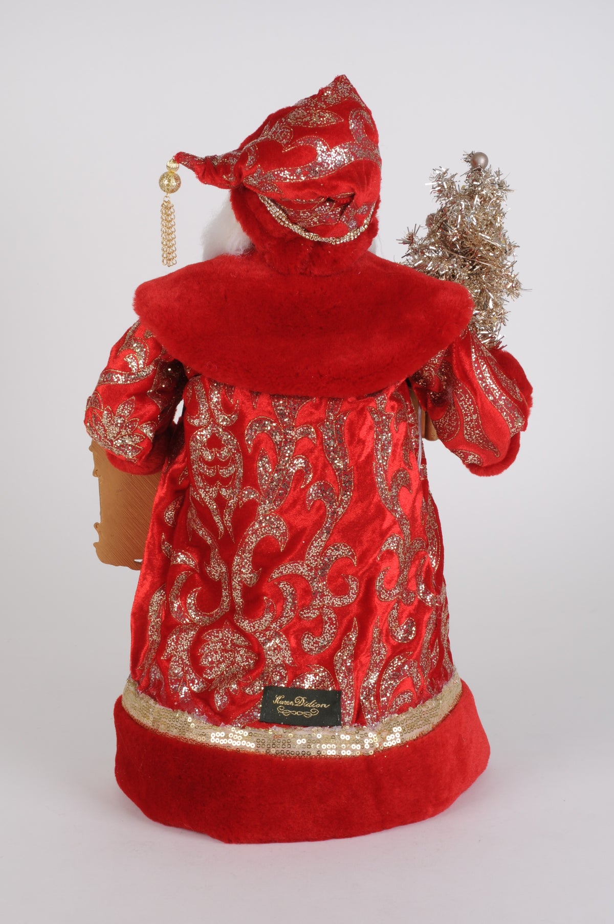 Karen Didion Lighted Scarlet Jeweled Santa
