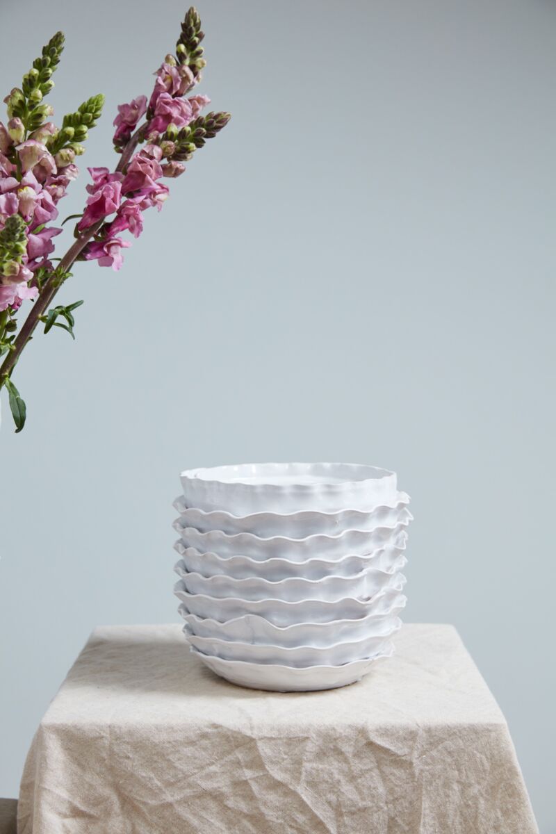 Design Shop White Artsi Vase Vase, 7.5" X 7".