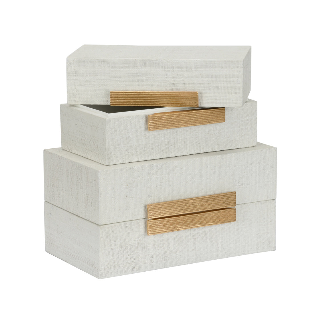 Chelsea House Raffia Boxes - White (S2)