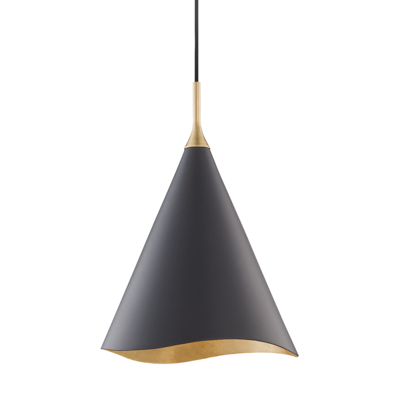 Hudson Valley - 9613-GL/BLK - One Light Pendant - Martini - Gold Leaf