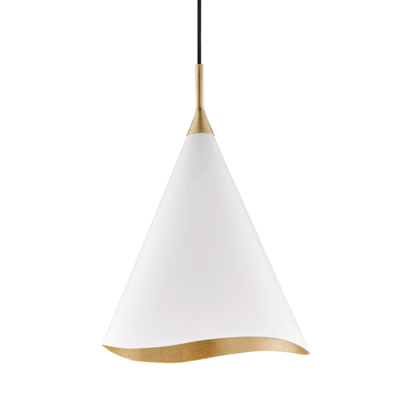 Hudson Valley - 9613-GL/WHT - One Light Pendant - Martini - Gold Leaf