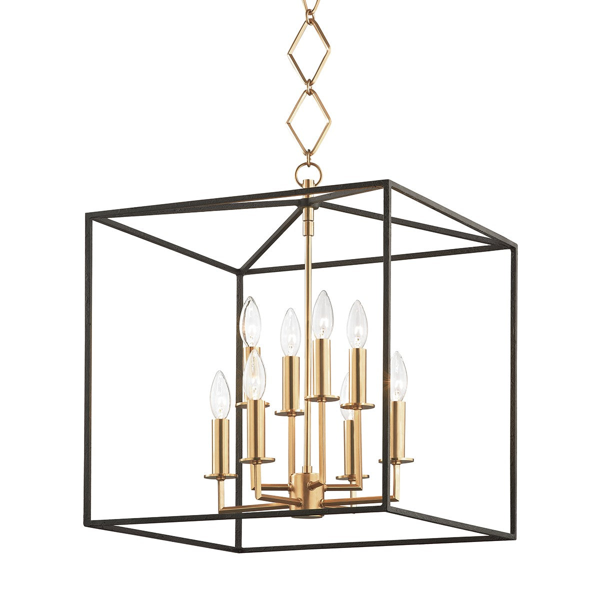 Hudson Valley - BKO151-AGB/BK - Eight Light Lantern - Richie - Aged Brass