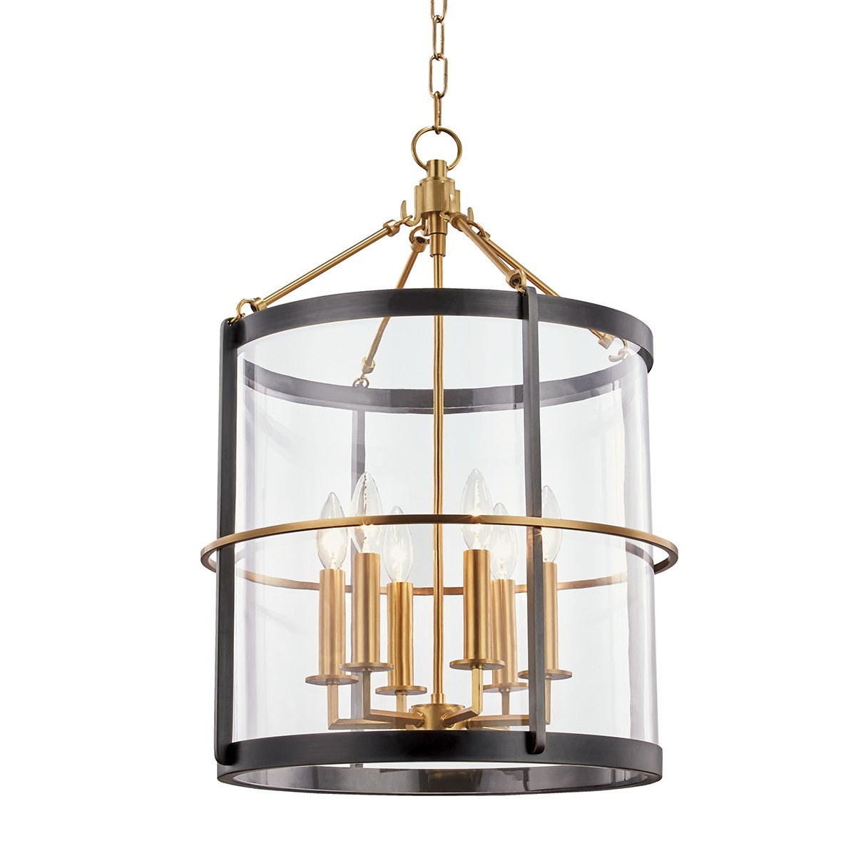 Hudson Valley - BKO201-AOB - Six Light Lantern - Ren - Aged Brass/Old Bronze