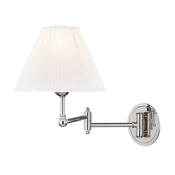 Hudson Valley One Light Wall Sconce from the Signature No.1 collection in Polished Nickel finish