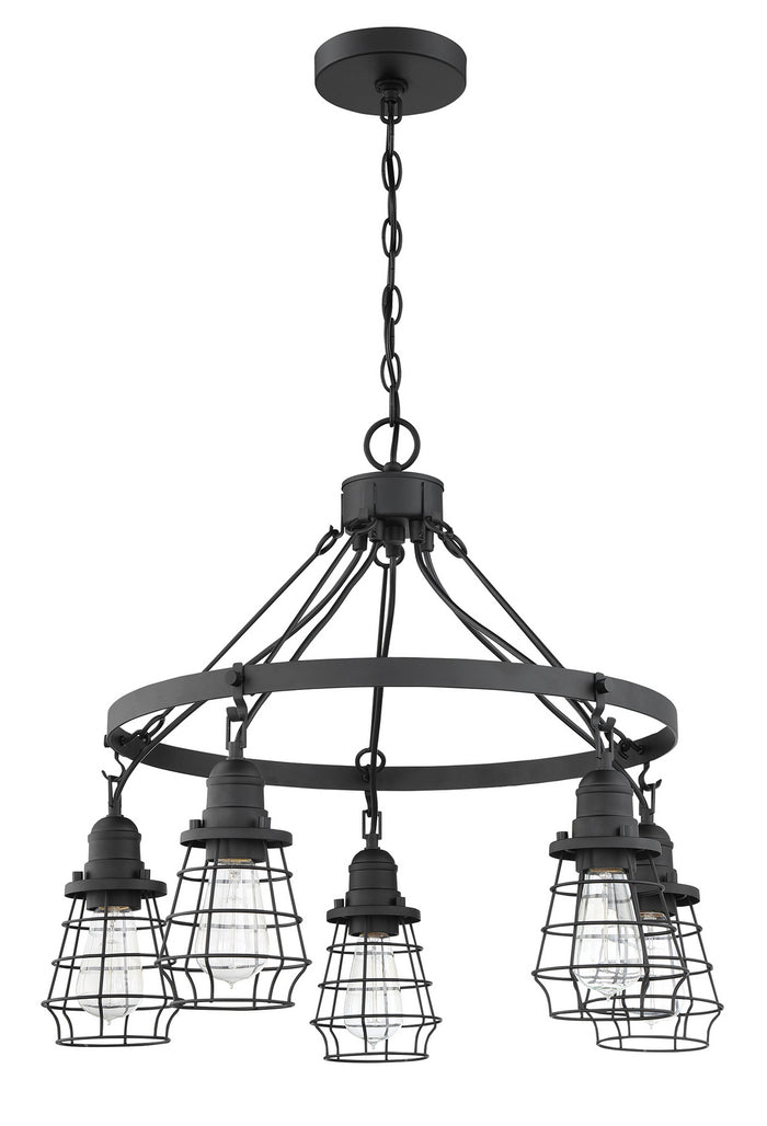 Craftmade Five Light Chandelier from the Thatcher collection in Flat Black finish