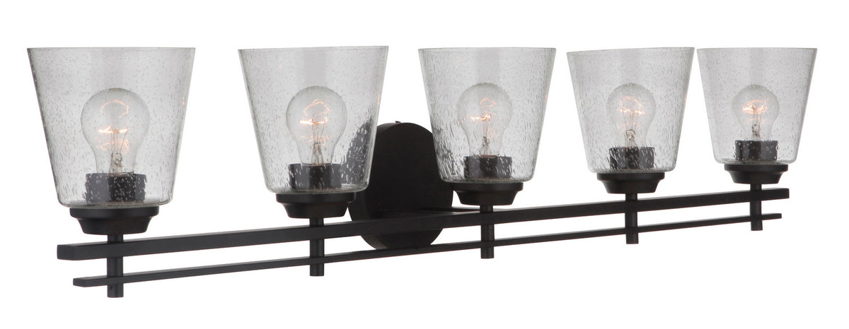 Craftmade - 19642FB5 - Five Light Vanity - Drake - Flat Black