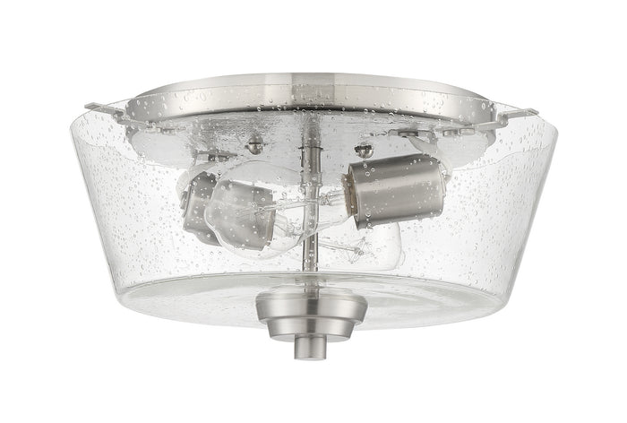 Craftmade Two Light Flushmount from the Grace collection in Brushed Polished Nickel finish