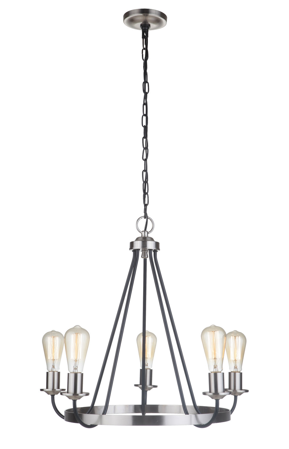 Craftmade - 50325-FBBNK - Five Light Chandelier - Randolph - Flat Black/Brushed Polished Nickel