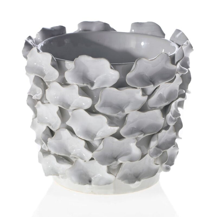 Design Shop White Mandy Pot and Vase, 5.5" X 5.25"