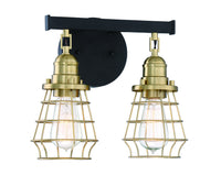 Craftmade - 50602-FBSB - Two Light Vanity - Thatcher - Flat Black/Satin Brass