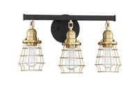 Craftmade - 50603-FBSB - Three Light Vanity - Thatcher - Flat Black/Satin Brass