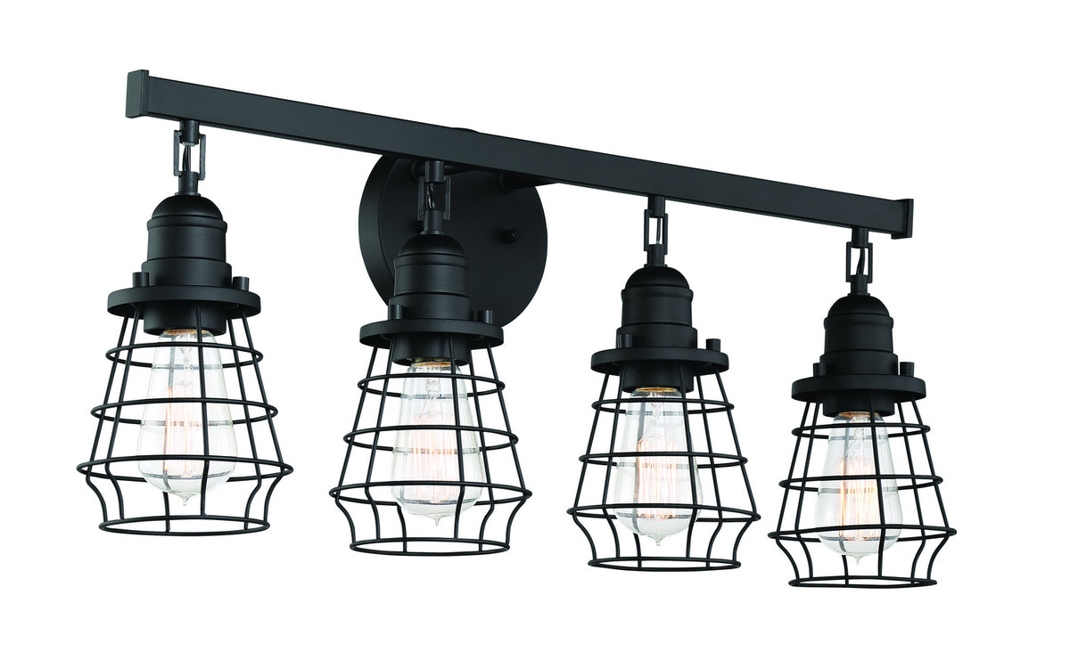 Craftmade - 50604-FB - Four Light Vanity - Thatcher - Flat Black