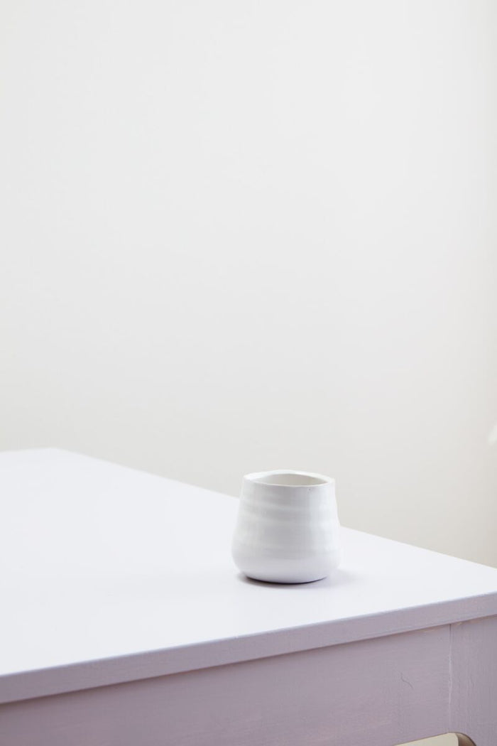 Design Shop White Tegan Collection Pot, 3.25" X 3", Set of 4.