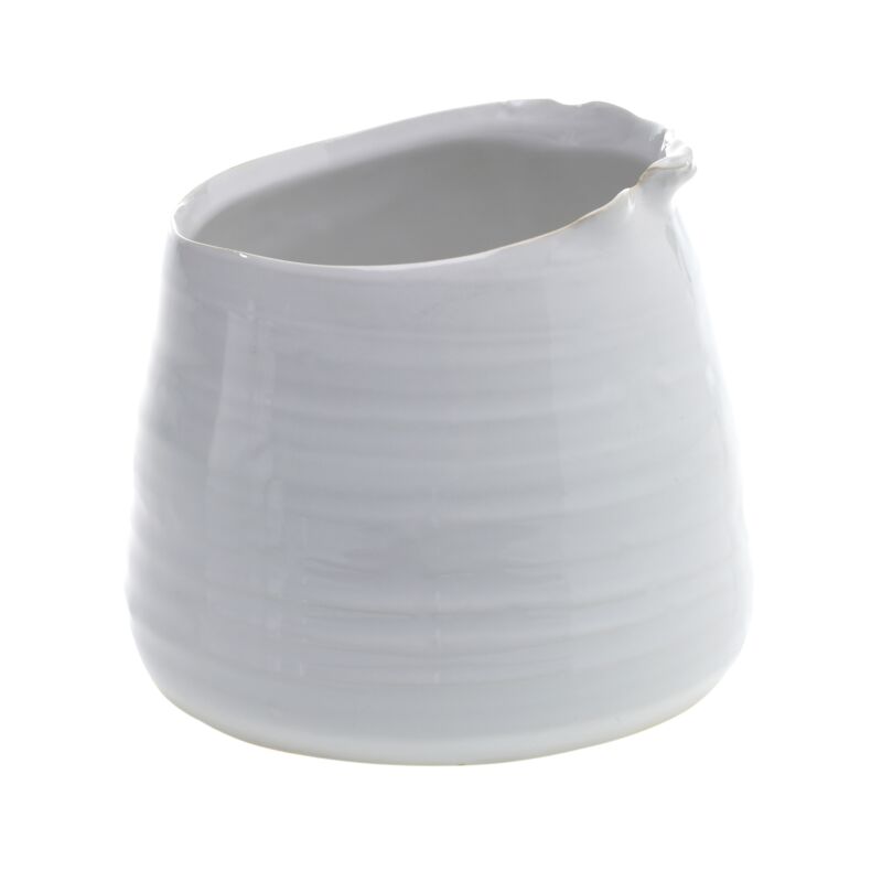 Design Shop White Tegan Collection Pot, 5.5" X 4.5".