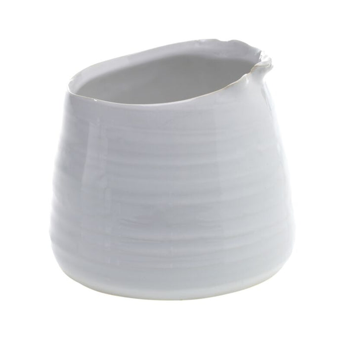Design Shop White Tegan Collection Pot, 5.5" X 4.5".