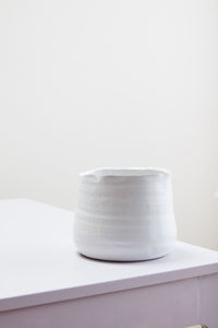 Design Shop White Tegan Collection Pot, 7.25" X 5.5"