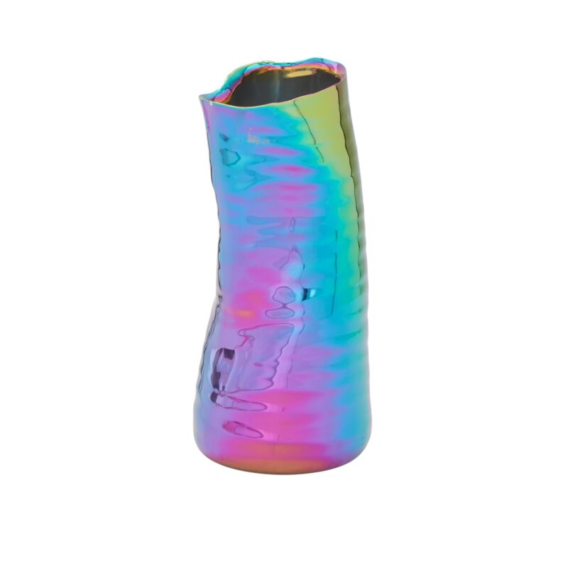 Design Shop Iridescent Tegan Collection Vase, 4.25" X 9"