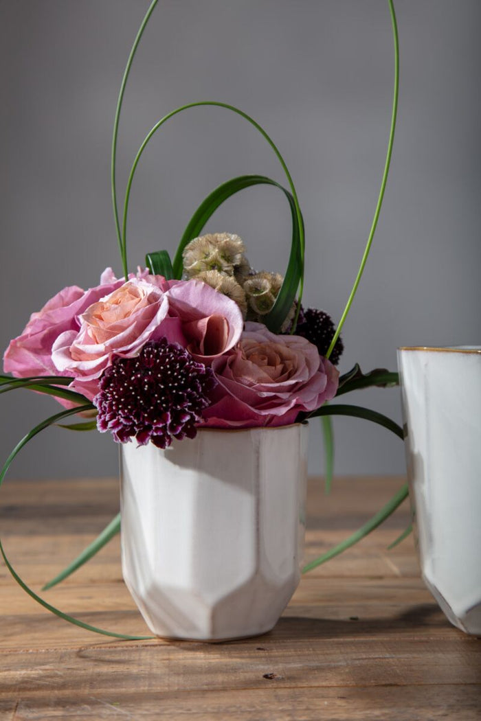 Design Shop White Renew Vase, 4" X 4.25", Set of 4.