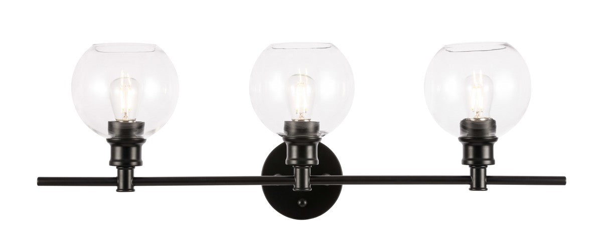 Elegant Lighting - LD2318BK - Three Light Wall Sconce - Collier - Black and Clear glass