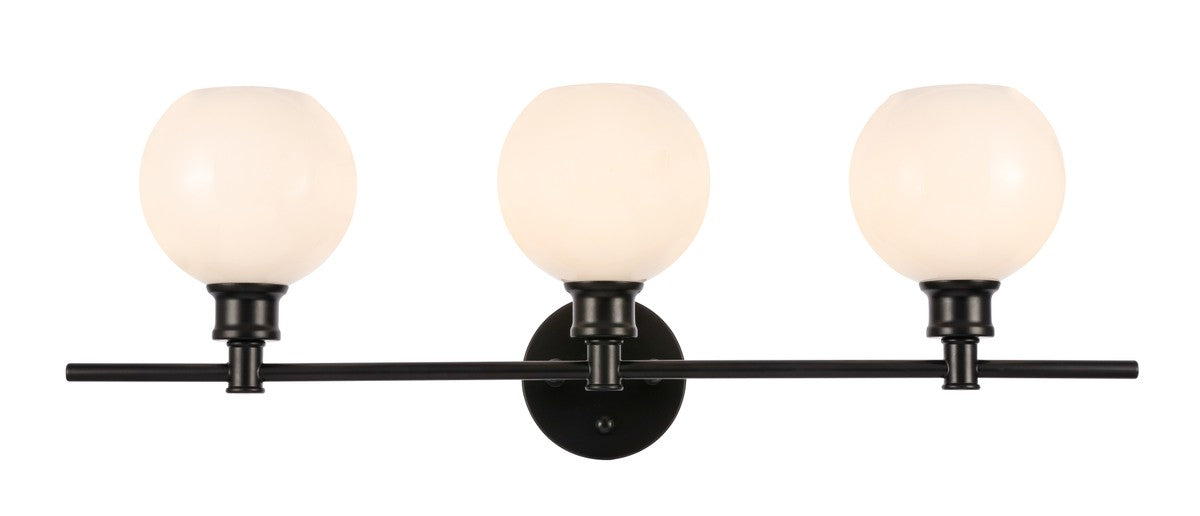 Elegant Lighting - LD2319BK - Three Light Wall Sconce - Collier - Black and Frosted white glass