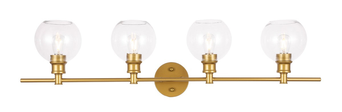 Elegant Lighting - LD2322BR - Four Light Wall Sconce - Collier - Brass and Clear glass