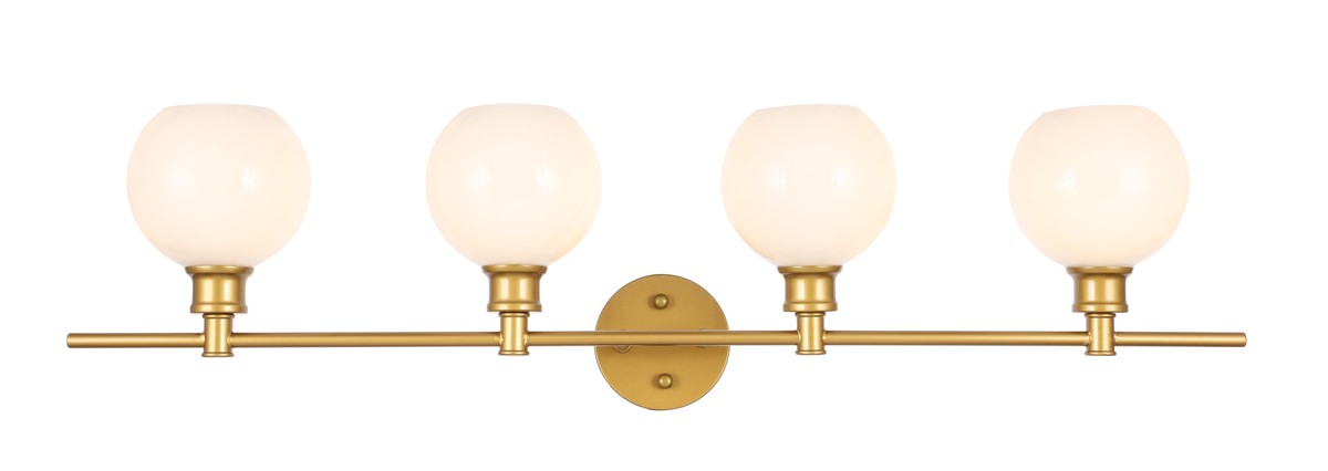 Elegant Lighting - LD2323BR - Four Light Wall Sconce - Collier - Brass and Frosted white glass