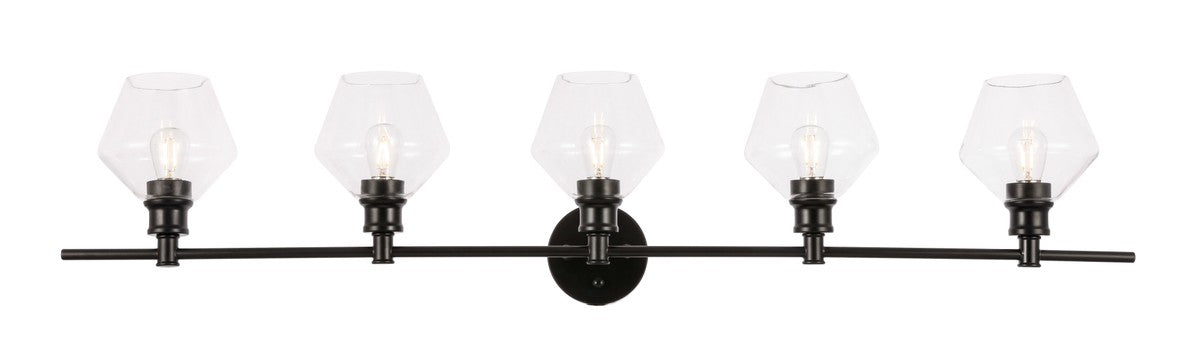 Elegant Lighting - LD2324BK - Five Light Wall Sconce - Gene - Black and Clear glass
