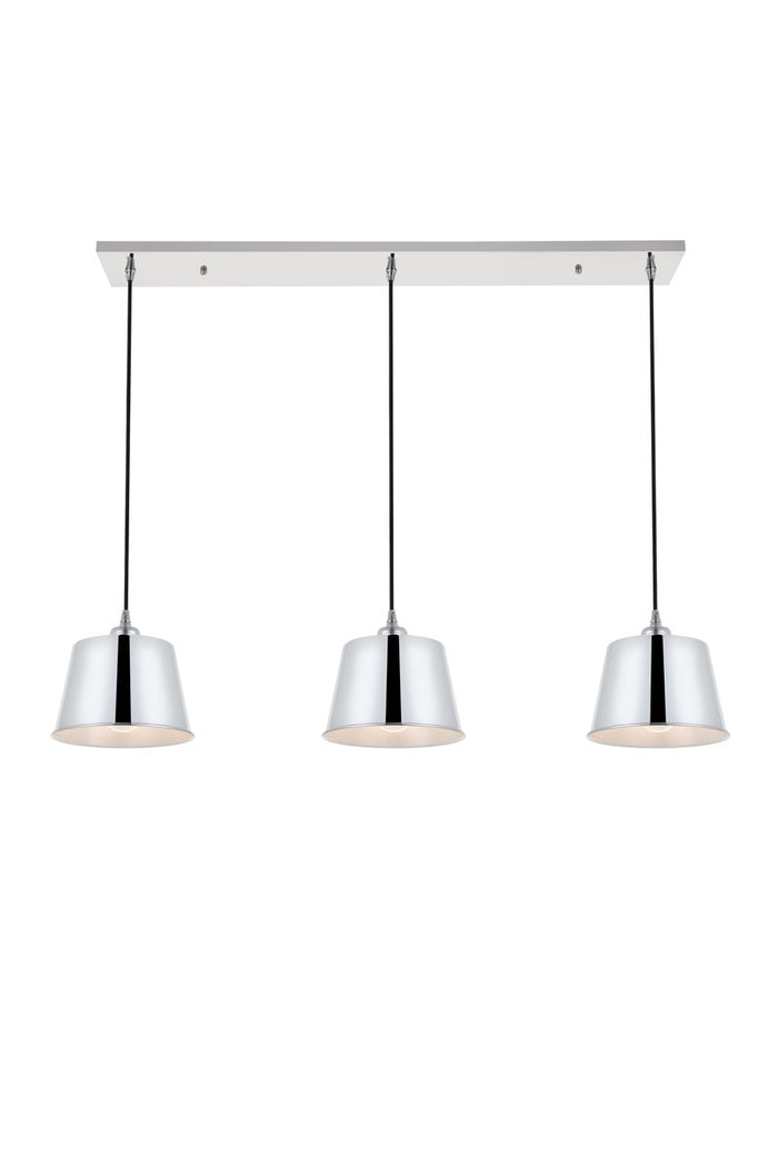 Elegant Lighting Three Light Pendant from the Nota collection in Chrome finish