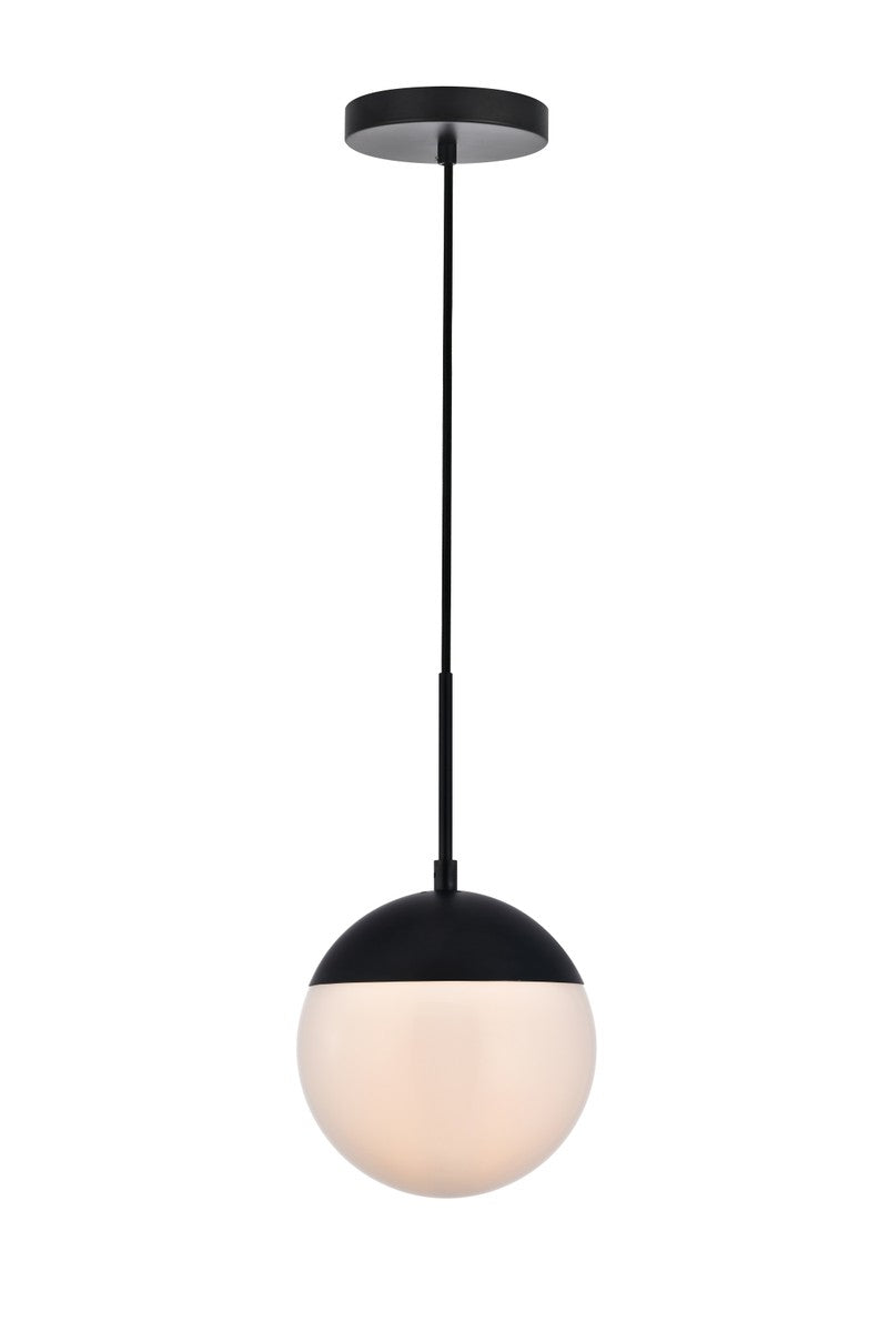 Elegant Lighting - LD6026BK - One Light Pendant - Eclipse - Black and frosted white