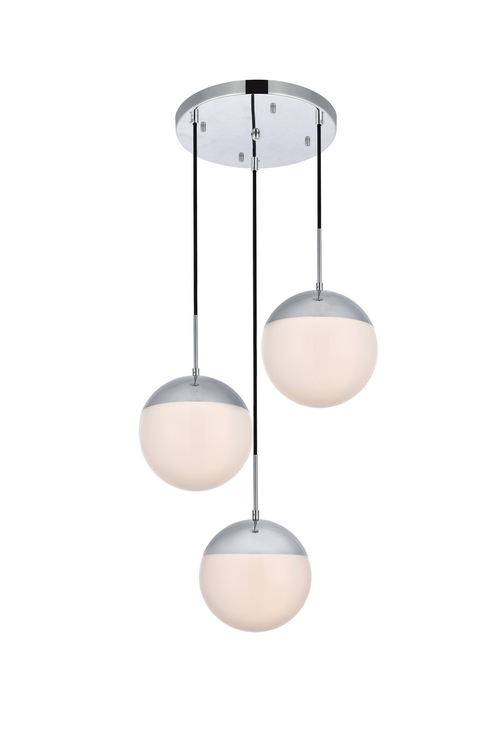 Elegant Lighting - LD6070C - Three Light Pendant - Eclipse - Chrome And Frosted White