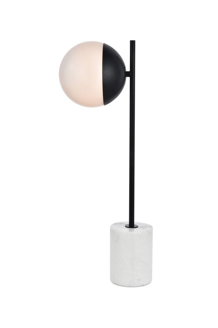 Elegant Lighting One Light Table Lamp from the Eclipse collection in Black And Frosted White finish