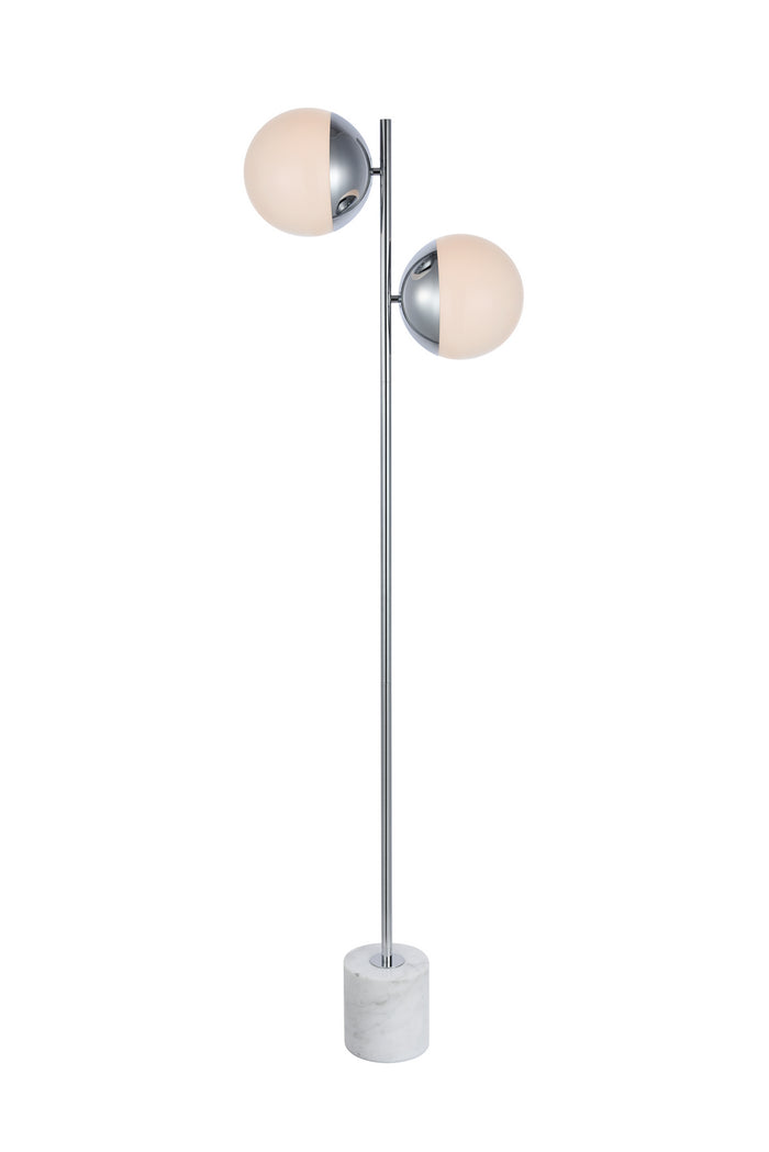 Elegant Lighting - LD6112C - Two light Floor Lamp - Eclipse - Chrome And Frosted White