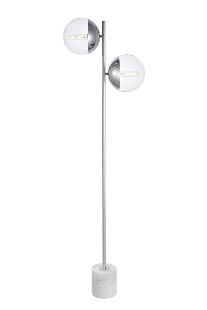 Elegant Lighting - LD6113C - Two light Floor Lamp - Eclipse - Chrome And Clear