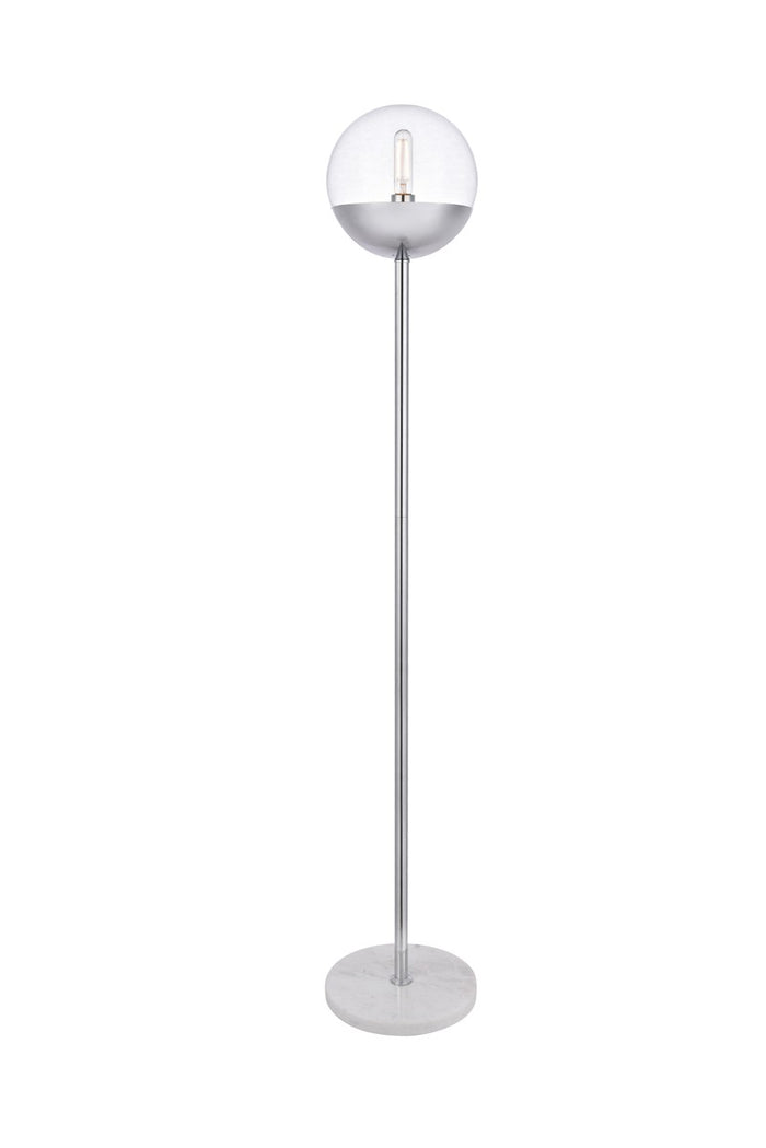 Elegant Lighting One Light Floor Lamp from the Eclipse collection in Chrome And Clear finish