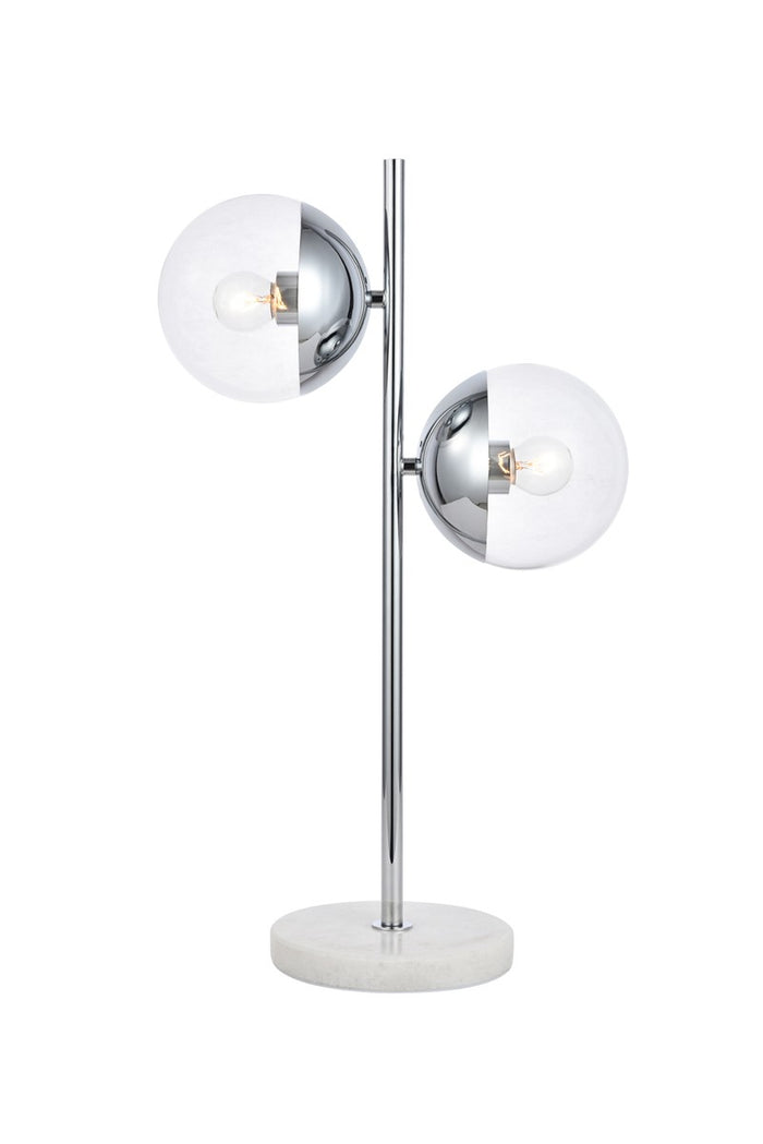 Elegant Lighting Two Light Table Lamp from the Eclipse collection in Chrome And Clear finish