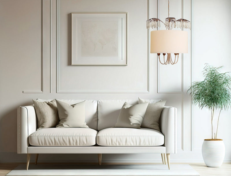 Lucas + McKearn - PD1181 - Five Light Pendant - Antoinette - Gold and Silver leaf