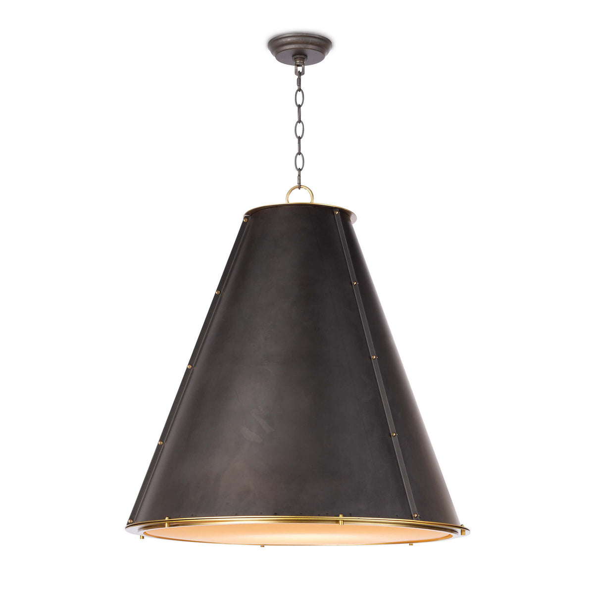 Regina Andrew Three Light Chandelier from the French collection in Blackened Brass finish